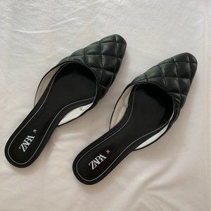 Zara Quilted Flat Mules